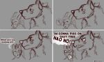  anthro canid canine canis comic dialogue dragon duo fangs grey_background horn male mammal markings naoma-hiru neck_tuft open_mouth simple_background stare tribal tribal_markings tuft were werecanid werecanine werewolf wolf 