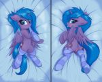  2018 anus bed butt clitoris clothing cutie_mark dakimakura_design danli69 equine female feral friendship_is_magic hair horn legwear looking_at_viewer lying mammal my_little_pony on_bed princess princess_luna_(mlp) pussy royalty socks solo tongue tongue_out twiren winged_unicorn wings young 