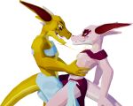  3d_(artwork) alpha_channel anthro bound chain chain_collar chain_leash claws clothed clothing collar consort digital_media_(artwork) duo eyeliner gavit grinding hi_res horn humanoid kobold kobold_dellarte leash low_poly makeup male male/male reptile scalie simple_background transparent_background 