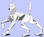  2020 all_fours canid canine canis claws domestic_dog dynomutt fangs feral looking_at_viewer machine male mammal marcushunter open_mouth paws pose post raised_tail robot scoob!_(movie) side_view smile solo teeth 