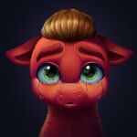  bodily_fluids crying ears_down equid equine eyebrows feral fur hasbro hi_res looking_at_viewer malarkey_(artist) male mammal mlp_g5 my_little_pony pivoted_ears red_body red_fur solo sprout_cloverleaf_(mlp) tears thick_eyebrows 