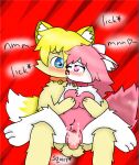  &lt;3 &lt;3_eyes anthro bed bell blue_eyes blush bodily_fluids breasts cum cum_inside duo ears_down ejaculation female fluffy fluffy_tail fur furniture genital_fluids genitals humanoid kissing licking male male/female penetration penis pink_body pink_eyes pink_fur pink_penis pivoted_ears text tongue tongue_out touching_breast vaginal vaginal_penetration white_body white_fur yellow_body yellow_fur 