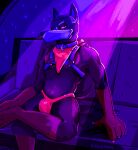  abs anthro canid canine canis club_(disambiguation) dobermann domestic_dog hi_res hood inviting male mammal petplay pinscher puphood roleplay saberpaws solo 