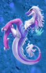  2022 anthro breasts caribou_(artist) digital_media_(artwork) feet female fingers hair lizard non-mammal_breasts nude reptile scalie solo toes white_hair 