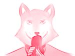  2015 ambiguous_gender anthro canid canine canis clothing digital_media_(artwork) duo fellatio jam_(artist) knot looking_up male mammal oral penile religious_clothing reverend_wolf_(jam) sex simple_background wolf 