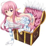  1girl artist_request bangs bare_shoulders blue_gloves blue_legwear blue_panties blue_shirt bra breasts elbow_gloves eyebrows_visible_through_hair full_body gloves heterochromia large_breasts lowres mimi_(monster_musume) mimic mimic_chest monster_musume_no_iru_nichijou monster_musume_no_iru_nichijou_online official_art panties pink_background pink_bra pink_hair pointy_ears purple_eyes red_eyes see-through_shirt sharp_teeth shirt side-tie_panties striped striped_gloves striped_legwear striped_shirt teeth tentacles transparent_background underwear white_gloves white_legwear white_shirt 