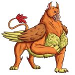  absorption_vore avian feral feral_pred gryphon gryphon_pred looking_down male mythological_avian mythology pec_vore quadruped rep_(reporterr) thatgryphonguy vore 