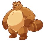  2014 alpha_channel animal_crossing anthro belly biped brown_body brown_fur brown_nose canid canine fur greenendorf male mammal nintendo overweight overweight_male raccoon_dog simple_background solo tanuki tom_nook_(animal_crossing) transparent_background video_games 
