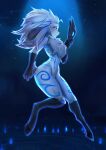  absurd_res alipse anthro female fire fur fur_markings hair hi_res hooves kindred_(lol) lamb_(lol) league_of_legends markings mask purple_eyes riot_games solo thick_thighs video_games water white_body white_fur white_hair wide_hips 