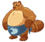  2014 alpha_channel animal_crossing anthro apron belly biped brown_body brown_fur brown_nose canid canine clothing fur greenendorf male mammal nintendo overweight overweight_male raccoon_dog simple_background solo tanuki tom_nook_(animal_crossing) transparent_background video_games 