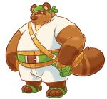  2014 alpha_channel animal_crossing anthro belly biped bottomwear brown_body brown_fur brown_nose canid canine clothing footwear fur greenendorf male mammal nintendo overweight overweight_male raccoon_dog sandals shirt shorts simple_background solo tanuki tom_nook_(animal_crossing) topwear transparent_background video_games 