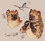  anthro c_rowles_(artist) female flute gnoll hyaenid jewelry mammal musical_instrument musical_note necklace playing_music solo wind_instrument woodwind_instrument 