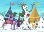  chimera clipboard discord_(mlp) draconequus equid equine female friendship_is_magic hi_res horn inuhoshi-to-darkpen male mammal my_little_pony snowman tent twilight_sparkle_(mlp) winged_unicorn wings 