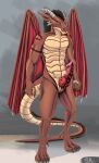  absurd_res anthro dragon genitals hi_res knot lizard_tail male male/male penis slit solo wings 