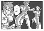  &lt;3 5_fingers abs anthro athletic athletic_anthro athletic_female bangs biceps bottomless bottomwear bra breasts bulge canid canine canis clawed_fingers clothed clothing comic crossed_legs dialogue digital_media_(artwork) domestic_dog duo english_text eyebrows female fin fingers fish floppy_ears front_view frori grainy gym_bottomwear gym_clothing gym_shorts gynomorph hair interjection intersex lotusgarden mammal marine messy_hair monochrome nika_sharkeh partially_clothed pulling_down_shirt rear_view shark shirt short_hair shorts smile sports_bra t-shirt tail_fin text tomboy topwear underwear wrist_grab 