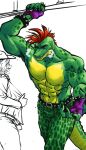  abs alligator alligatorid anthro biceps crocodilian duo female five_nights_at_freddy&#039;s five_nights_at_freddy&#039;s:_security_breach hi_res humanoid irumicomics male male/female montgomery_gator_(fnaf) muscular muscular_male obliques pecs reptile ribs scalie scottgames shirtless triceps video_games 