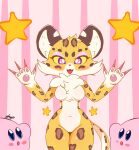  ambiguous_gender anthro blush breasts camel_toe clawroline claws felid female fluffy_ears genitals group happy hi_res kirby kirby_(series) kirby_and_the_forgotten_land leopard long_claws male male/female mammal navel neck_tuft nintendo nintendo_switch pantherine pixyfox23 pussy simple_background smile solo tuft video_games 