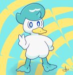  ambiguous_gender anatid anseriform anthro avian beak bird digital_media_(artwork) duck ethangalaxy feathers male nintendo pok&eacute;mon pok&eacute;mon_(species) quaxly seiunichi solo video_games 