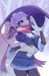  akari_(pokemon) duo embrace female feral forest hi_res hisuian_typhlosion hug human male male/female mammal nintendo plant pok&eacute;mon pok&eacute;mon_(species) regional_form_(pok&eacute;mon) snow tree typhlosion video_games 