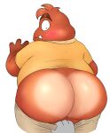  absurd_res anthro assisted_exposure big_butt blush bodily_fluids brown_body brown_skin butt chubby_anthro chubby_male clothing countershading disembodied_hand embarrassed exposed fan_character fangs forced goomba head_tuft hi_res huge_butt looking_back male mario_bros nintendo nood1e noseless overweight overweight_anthro overweight_male pantsing shaded simple_background slightly_chubby surprise sweat sweatdrop sweaty_butt tuft undressing video_games white_background wide_eyed 