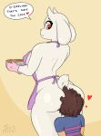  &lt;3 anal anthro big_breasts big_butt boss_monster bovid breasts brown_hair butt caprine clothed clothing duo female frisk_(undertale) fur hair hi_res horn human long_ears male mammal mature_female oral partially_clothed rimming sex simple_background smile tailsmight text toriel undertale undertale_(series) video_games white_body white_fur white_skin 