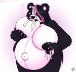  anthro areola bahm-bu belly big_belly big_breasts bodily_fluids breast_play breast_suck breasts digital_media_(artwork) drxii female fur giant_panda hair hand_on_breast hi_res highlights_(coloring) huge_breasts lactating mammal milk nipple_fetish nipple_pinch nipple_play nipple_suck nipples nude overweight pinch pink_highlights pregnant pregnant_female self_suckle simple_background solo sucking thick_thighs ursid white_body white_fur 