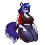  anthro big_breasts blazbaros breasts canid canine canis cleavage clothed clothing female hi_res mammal solo wolf 