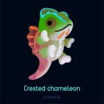  animal animal_focus artist_name black_background chameleon closed_mouth commentary english_text lizard no_humans original pikaole simple_background watermark 