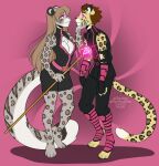  2022 4_toes 5_fingers anthro breasts clothed clothing digital_media_(artwork) duo eyebrows eyelashes feet felid female fingers hi_res kittydee leopard mammal pantherine smile toes 