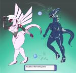  anthro dialga dialogue_box dragon duo female genitals gradient_background hi_res legendary_pok&eacute;mon motion_lines nintendo nipples palkia pok&eacute;mon pok&eacute;mon_(species) pok&eacute;morph pussy rorrek scalie simple_background text video_games 