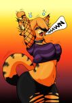  absurd_res anthro belly curvy_figure deedoss female fishnet fur garfield_(series) garfield_the_cat goth gothfield hi_res solo thick_thighs thighs_and_tights 