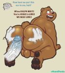  2022 all_fours anthro anthro_on_anthro anus backsack balls big_butt big_penis blush bodily_fluids brown_bear butt butt_grab cartoon_network dialogue duo english_text erection eyebrows fur genitals grey_background grizzly_(wbb) grizzly_bear hand_on_butt hi_res huge_butt humanoid_genitalia humanoid_penis hunnipanda imminent_sex looking_back male male/male mammal nude open_mouth open_smile pawpads penis perineum ralph_(wbb) sasquatch simple_background smile solo_focus spread_butt spreading sweat teeth text thick_thighs tongue tuft url ursid ursine vein veiny_penis we_bare_bears 