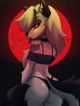  absurd_res anthro butt canid canine canis collar fanarts female helluva_boss hi_res loona_(helluva_boss) mammal metonka moon rear_view red_moon sexy_eyes solo wolf 