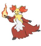  alpha_channel anthro breadbowl_(artist) canid delphox female fire fur hi_res mammal nintendo pok&eacute;mon pok&eacute;mon_(species) red_body red_eyes red_fur simple_background solo transparent_background video_games yellow_body yellow_fur 