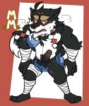  another_eidos_of_dragon_vein_r anthro ball_fondling balls black_body black_fur blush canid canine canis disembodied_hand domestic_dog erection fondling fur genitals groping_chest hanzo_(anothereidos_r) hi_res male mammal pecs penis torquewintress 