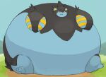  belly big_belly black_body black_fur black_hair bloated blue_belly blue_body feral fur hair hi_res inflation luxray male morbidly_obese nintendo obese overweight pok&eacute;mon pok&eacute;mon_(species) solo video_games zephy_03 