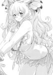  anne_bonny_(fate) anne_bonny_(swimsuit_archer)_(fate) anne_bonny_(swimsuit_archer)_(second_ascension)_(fate) artist_request breasts collar cutlass fate/grand_order fate_(series) greyscale hat large_breasts long_hair looking_at_viewer metal_collar monochrome navel pirate pirate_hat skull_collar smile 