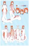 absurd_res accelo anthro bell big_breasts blue_eyes bow_ribbon breasts butt eyes_closed featureless_breasts featureless_crotch felid female fluffy fluffy_tail fur girly group hair heterochromia hi_res hybrid long_hair long_tail looking_at_viewer looking_back male mammal nude orange_hair pantherine pink_body pink_fur pink_nose purple_eyes snow_leopard spots tail taur tongue tongue_out white_hair