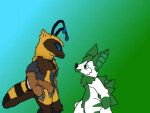 ambiguous_gender animated antennae_(anatomy) anthro arthropod bee blush chiropteran embrace emerald(bat) galacticbee green_body hug humanoid hymenopteran insect kissing leaning looping_animation love male male/male mammal mirothefox romantic sfw_nudity white_body wings yellow_body 