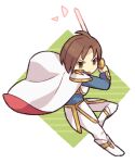  1boy armor brown_eyes brown_hair cape commentary_request faulds fire_emblem fire_emblem:_thracia_776 full_body gold_trim green_background haconeri holding holding_sword holding_weapon leif_(fire_emblem) open_mouth pauldrons red_cape short_hair shoulder_armor solo sword two-sided_cape two-sided_fabric two-tone_background two-tone_cape weapon white_background white_cape 