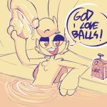  absurd_res ambiguous_species anthro ball_fondling balls bath bathing bathtub bedroom_eyes big_balls big_penis buckteeth cheek_tuft chest_tuft duo facial_tuft fondling genitals glory_hole half-closed_eyes hi_res huge_balls huge_penis humor lagomorph leporid looking_at_viewer lube lube_bottle lube_drip lube_on_penis lube_string male male/male mammal monochrome narrowed_eyes open_mouth open_smile penis rabbit seductive sketch smile smirk smug smug_face smug_grin teeth the_xing1 tuft water 