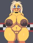 absurd_res animatronic anthro areola avian beak big_areola big_breasts big_nipples bird breasts chicken digital_media_(artwork) female five_nights_at_freddy&#039;s five_nights_at_freddy&#039;s_2 galliform gallus_(genus) genitals hi_res huge_areola huge_breasts machine mature_female narrowed_eyes nipples phasianid pixel_(artwork) pussy robot scottgames solo ssspankeer thick_thighs toy_chica_(fnaf) yellow_body