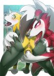 anthro anthro_on_feral anus bestiality blush bodily_fluids boltund butt butt_lick canid canine claws duo fangs female feral fingering fingering_partner fur generation_7_pokemon generation_8_pokemon genital_fluids genitals hi_res kicktyan kneeling licking lycanroc male male/female mammal midnight_lycanroc nintendo open_mouth pokemon pokemon_(species) pussy pussy_juice red_body red_eyes red_fur saliva saliva_on_butt sex teeth tongue tongue_out vaginal vaginal_fingering white_body white_fur yellow_body yellow_eyes yellow_fur