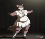2020 anthro artist_name beastars belly bottomwear breasts canid canine canis clothed clothing female footwear fur juno_(beastars) mammal multicolored_body multicolored_fur overweight overweight_anthro overweight_female school_uniform shoes skirt socks solo two_tone_body two_tone_fur uniform wolf xxsparcoxx