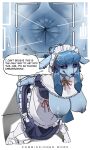 analysis angry annoyed anthro anus big_anus big_breasts big_butt black_sclera bodily_fluids breasts butt clothed clothing eeveelution english_text eve_(avyweathery) female generation_4_pokemon genitals glaceon goth hi_res legwear maid_apron maid_collar maid_uniform markings mjeow mole_(marking) mole_on_butt musk musky_butt nintendo nipple_piercing nipples panties panties_down partially_clothed piercing pokemon pokemon_(species) profanity purple_eyes ribbons scan scanner scanning snout solo spread_anus spread_butt spread_legs spreading sweat sweatdrop sweaty_butt text underwear underwear_down uniform