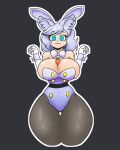 absurd_res animal_humanoid between_breasts big_breasts blue_eyes breasts bunny_costume canid canid_humanoid canine canine_humanoid carrot clothed clothing colored costume female food fox_humanoid hair happy hi_res humanoid hypnosis long_hair mammal mammal_humanoid mind_control plant pose quickcast smile solo spiral_eyes thick_thighs vegetable white_hair