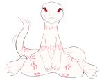 2018 3_toes albino anthro arm_markings belly belly_markings big_tail biped crusch_lulu cute_fangs digital_drawing_(artwork) digital_media_(artwork) digitigrade eyelashes featureless_crotch feet female flat_chested flat_colors front_view hi_res leg_markings lizard lizardman_(overlord) long_neck long_tail looking_at_viewer markings membrane_(anatomy) motion_lines neck_markings nude overlord_(series) pink_markings pupils red_eyes reptile rune4 scalie simple_background sitting slit_pupils smile smiling_at_viewer solo tail_markings tail_motion tailwag thick_tail thigh_markings toes tribal tribal_markings webbed_feet white_background white_body 