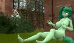  3d_(artwork) absurd_res anthro big_breasts bodily_fluids branch breast_grab breasts brick_wall camera crackle_cosette digital_media_(artwork) dongly12 duo earth_pony equid equine female genital_fluids genitals grass hand_on_breast hi_res hiding horn horse ivy_(plant) mammal my_little_pony nude plant pony pussy pussy_juice shrub source_filmmaker unicorn wall_(structure) wallflower_blush_(eg) 