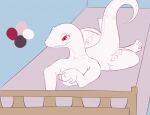  2018 5_fingers 5_toes albino anthro arm_markings bed big_tail biped color_swatch crusch_lulu cute_fangs detailed_background digital_drawing_(artwork) digital_media_(artwork) digitigrade eyelashes feet female fingers flat_colors front_view furniture humanoid_hands inside leafysnivy leg_markings lizard lizardman_(overlord) long_neck long_tail lying markings neck_markings nude on_front overlord_(series) pink_markings pupils red_eyes reptile scalie sketch slit_pupils smile snout solo tail_markings thick_tail thick_thighs thigh_markings toes tribal tribal_markings white_body 