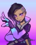  blizzard_entertainment clothed clothing female hair human human_only mammal not_furry overwatch purple_eyes sketch solo sombra_(overwatch) sylus.nydus video_games 
